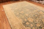 Side Of Large Blue Background Antique Persian Kerman Area Rug 71053 by Nazmiyal Antique Rugs