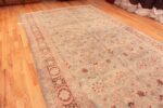 Side Of Oversized Light Blue Background Antique Persian Kerman Rug 71048 by Nazmiyal Antique Rugs