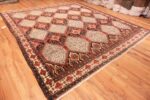 Side Of Tribal Geometric Antique Persian Bakhtiari Area Rug 71051 by Nazmiyal Antique Rugs