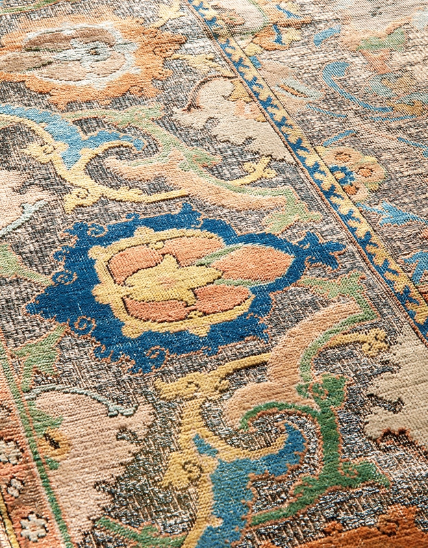 First Quarter 17th Century Silk And Metal Thread Safavid Polonaise Carpet From Isfahan Central Persia by Nazmiyal Antique Rugs