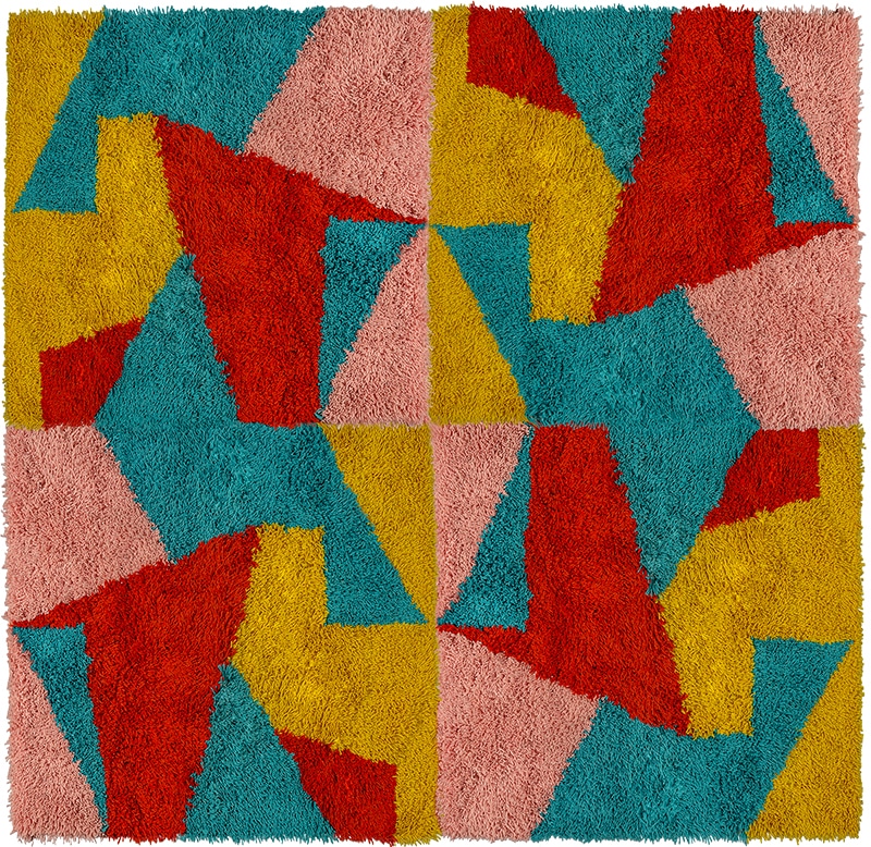 Pukllay Design Shag Rug By Genaro Rivas Square Pukllay Design Shag Rug By Genaro Rivas For Nazmiyal Antique Rugs