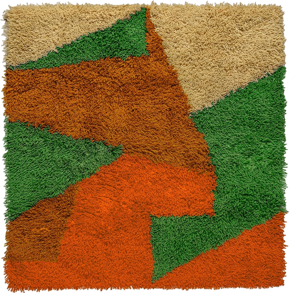 Pukllay Jungle Design Shag Rug By Genaro Rivas Square Pukllay Jungle Design Shag Rug By Genaro Rivas For Nazmiyal Antique Rugs