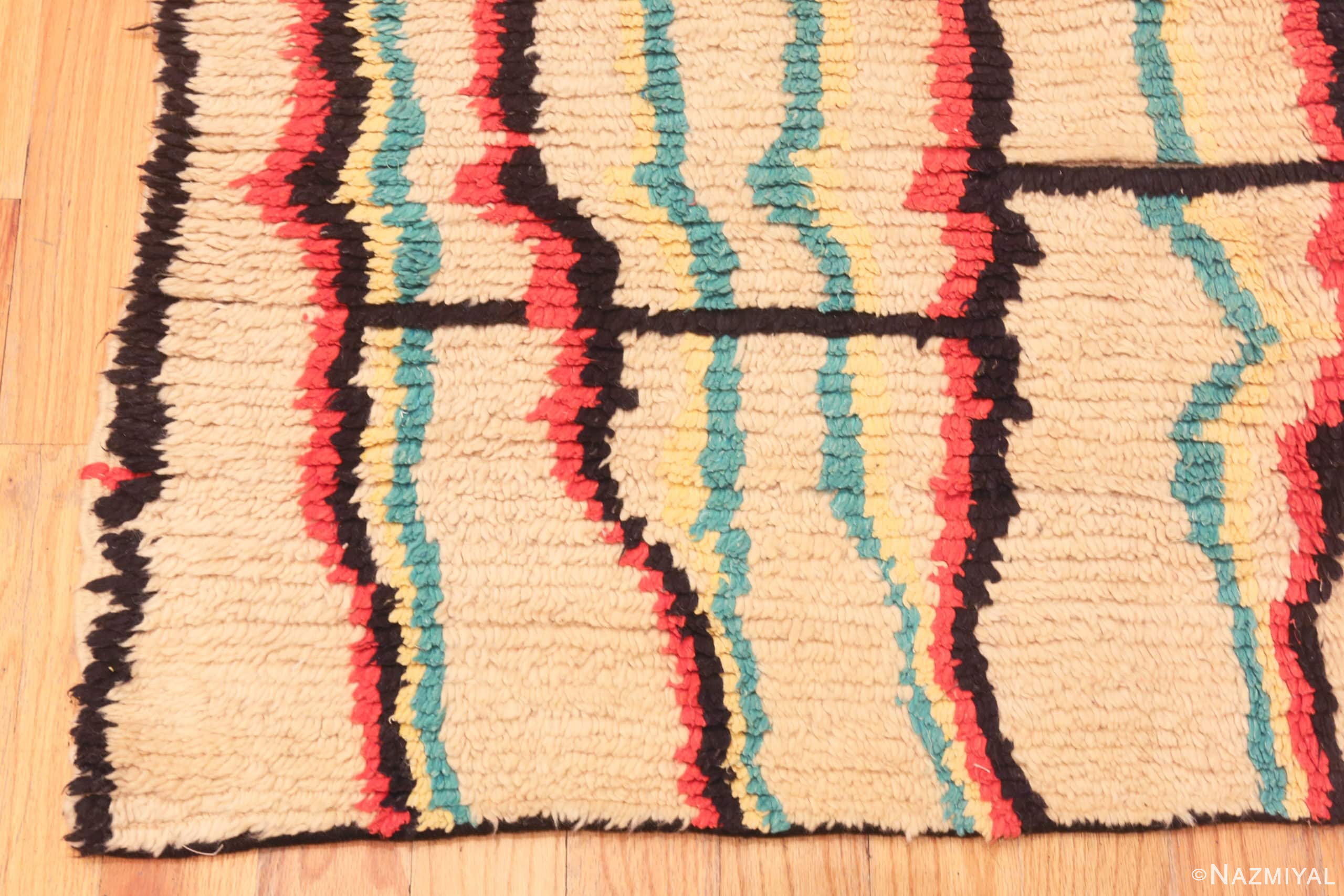 Corner Of Vintage Berber Moroccan Rug 71029 by Nazmiyal Antique Rugs