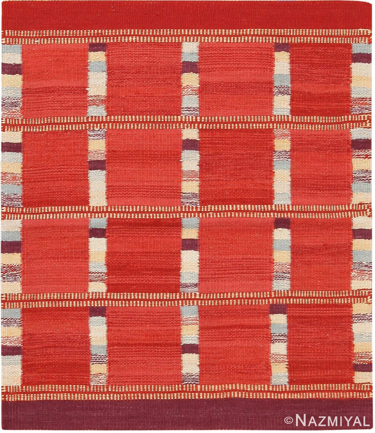 Modern Custom Swedish Kilim Rug Sample 60845 by Nazmiyal Antique Rugs