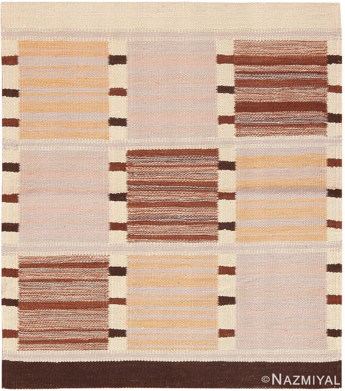 Modern Custom Swedish Kilim Rug Sample 60851 by Nazmiyal Antique Rugs