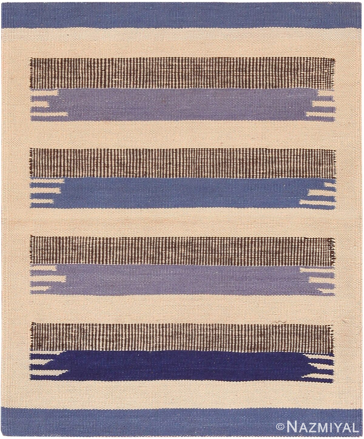 Modern Custom Swedish Kilim Rug Sample 60854 by Nazmiyal Antique Rugs