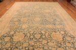 Whole View Of Large Blue Background Antique Persian Kerman Area Rug 71053 by Nazmiyal Antique Rugs