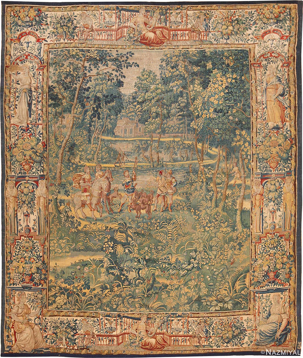 17th Century Antique French Tapestry 17th Century Antique French Tapestry 70856 by Nazmiyal Antique Rugs