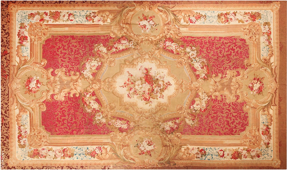 Antique French Floral Aubusson Rug Antique French Floral Aubusson Rug by Nazmiyal Antique Rugs