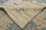 Back Of Beige Blue Geometric Modern Oushak 60871 by Nazmiyal Antique Rugs