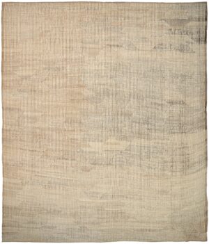 Beige Geometric Modern Distressed 60875 by Nazmiyal Antique Rugs