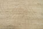 Close Up Of Beige Geometric Modern Distressed 60877 by Nazmiyal Antique Rugs