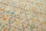 Close Up Of Colorful Berber Design Modern Distressed Runner Rug 60889 by Nazmiyal Antique Rugs