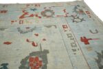 Corner Of Light Blue Geometric Modern Oushak 60873 by Nazmiyal Antique Rugs