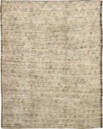 Cream Geometric Modern Distressed 60880 by Nazmiyal Antique Rugs