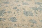 Detail Of Beige Blue Geometric Modern Oushak 60871 by Nazmiyal Antique Rugs