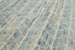 Detail Of Blue Beige Geometric Modern Distressed Runner Rug Detail Of Blue Beige Geometric Modern Distressed Runner Rug 60882 by Nazmiyal Antique Rugs