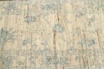 Detail Of Ivory Floral Modern Oushak Runner Rug 60872 by Nazmiyal Antique Rugs
