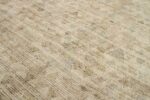 Details Of Cream Geometric Modern Distressed 60880 by Nazmiyal Antique Rugs