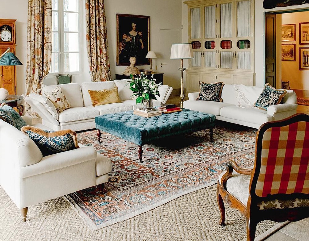 French Country Style Living Room Interior Design French Country Style Living Room Interior Design by Nazmiyal Antique Rugs