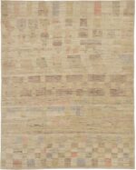 Geometric Room Size Modern Distressed 60886 by Nazmiyal Antique Rugs