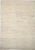 Ivory Tribal Design Geometric Modern Distressed 60878 by Nazmiyal Antique Rugs