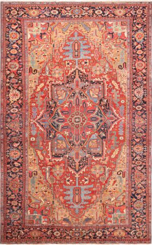 Large Antique Persian Heriz Area Rug 71129 by Nazmiyal Antique Rugs
