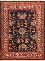 Stunning Navy Blue Antique Persian Malayer Rug 71131 by Nazmiyal Antique Rugs