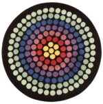 Vintage Round Scandinavian Rug By Verner Panton 71116 by Nazmiyal Antique Rugs