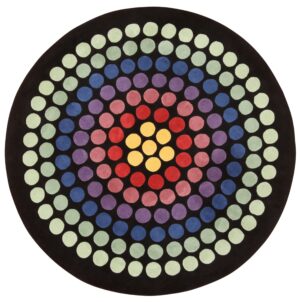 Vintage Round Scandinavian Rug By Verner Panton 71116 by Nazmiyal Antique Rugs