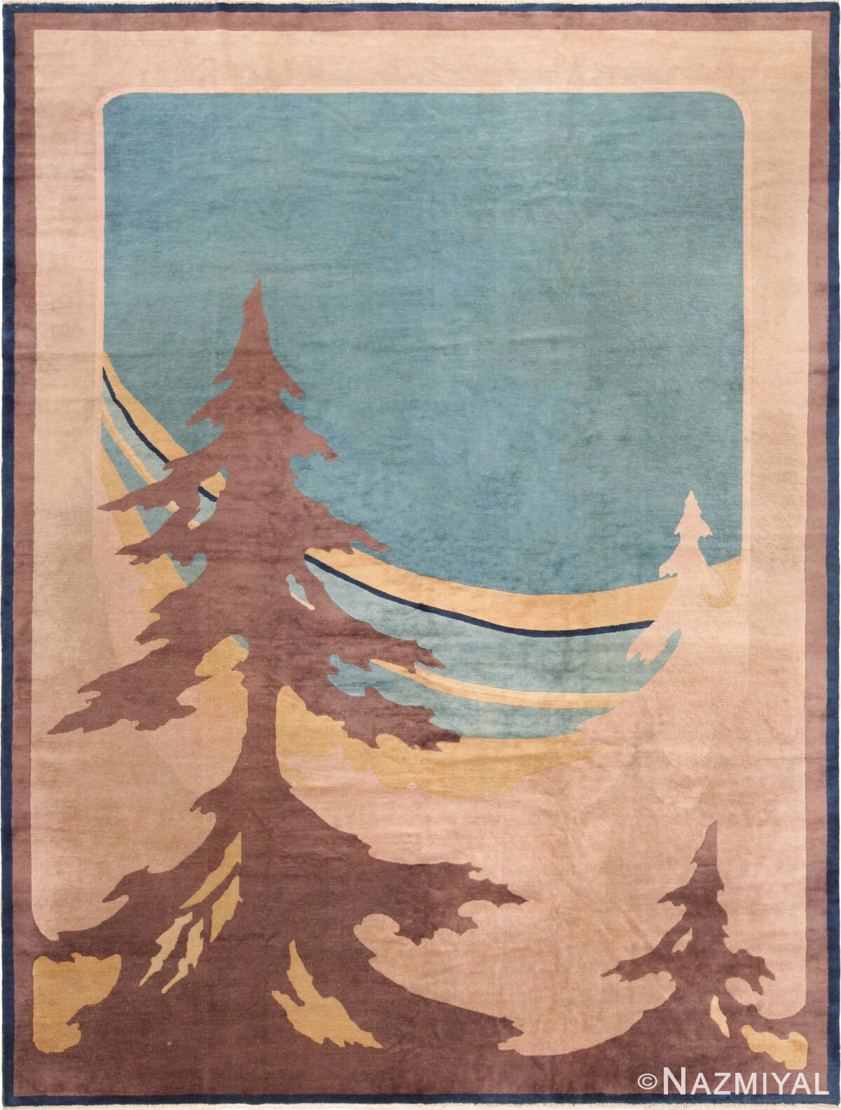 Antique Room Size Art Deco Chinese Rug 71127 by Nazmiyal Antique Rugs
