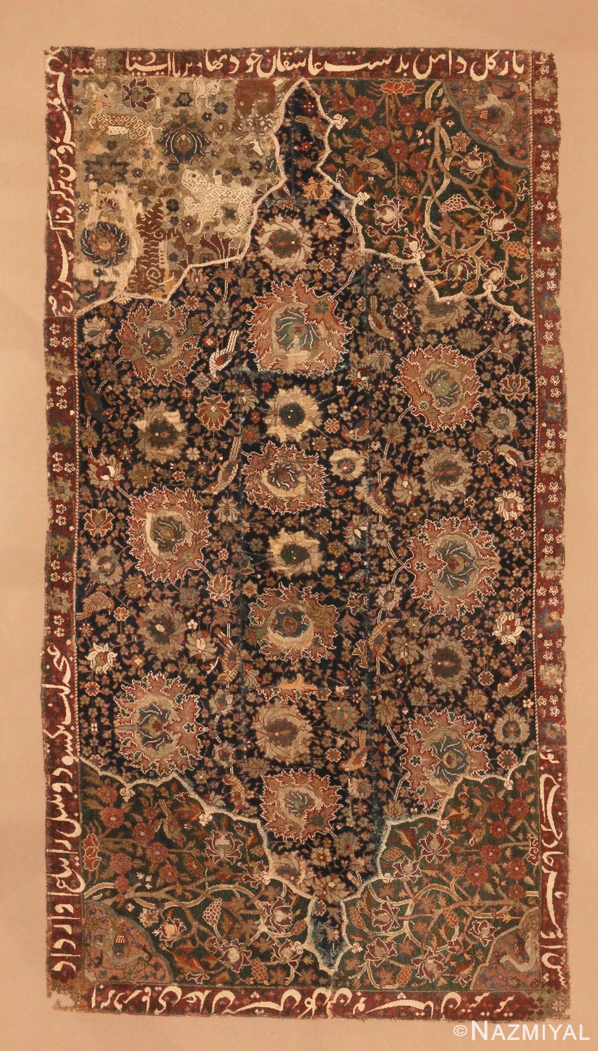 Antique 16th Century Persian Safavid Salting Rug 48639 by Nazmiyal Antique Rugs
