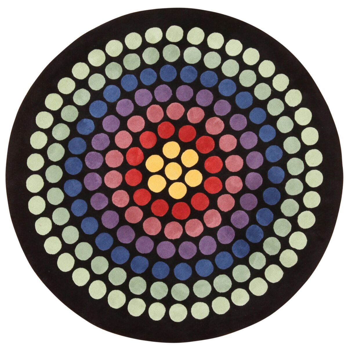Vintage Round Scandinavian Rug By Verner Panton 71116 by Nazmiyal Antique Rugs