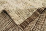 Weave Of Cream Geometric Modern Distressed 60880 by Nazmiyal Antique Rugs