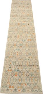 Whole View Of Colorful Berber Design Modern Distressed Runner Rug 60889 by Nazmiyal Antique Rugs