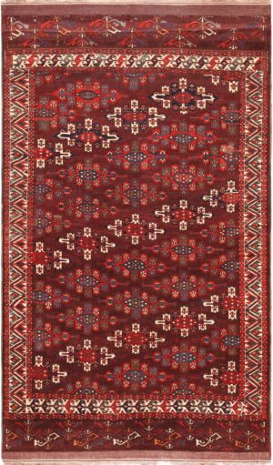 Antique Central Asian Yomut Tribal Rug 71218 by Nazmiyal Antique Rug