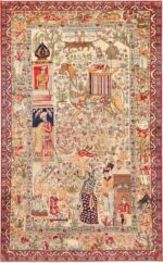 Antique Persian Pictorial Kerman Rug 71198 by Nazmiyal Antique Rug