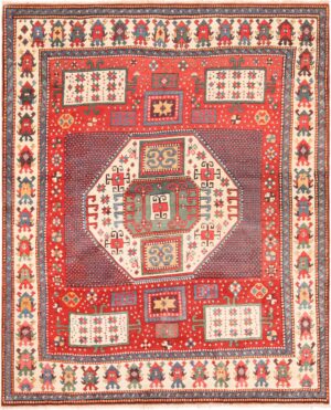 Antique Tribal Caucasian Karachopf Kazak Area Rug 71242 by Nazmiyal Antique Rugs