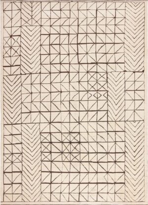 Decorative Ivory Modern Swedish Inspired Pile Rug 60908 by Nazmiyal Antique Rugs