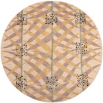 Round Silk And Wool Modern Swedish Inspired Area Rug 60901 by Nazmiyal Antique Rugs