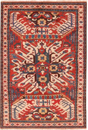 Spectacular Antique Caucasian Eagle Kazak Rug 71157 by Nazmiyal Antique Rugs