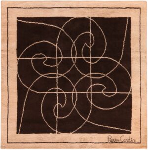 Vintage Square Mid Century Pierre Cardin Rug 71115 by Nazmiyal Antique Rugs