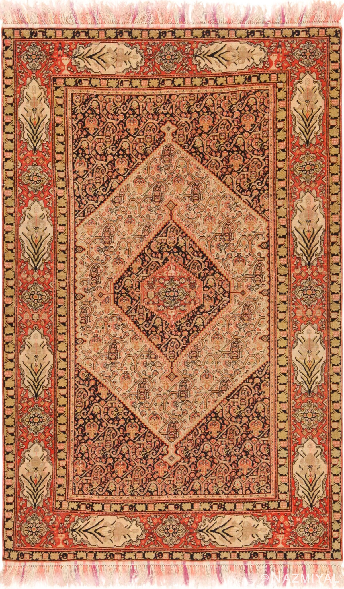 Antique Persian Senneh Area Rug 71200 by Nazmiyal Antique Rug