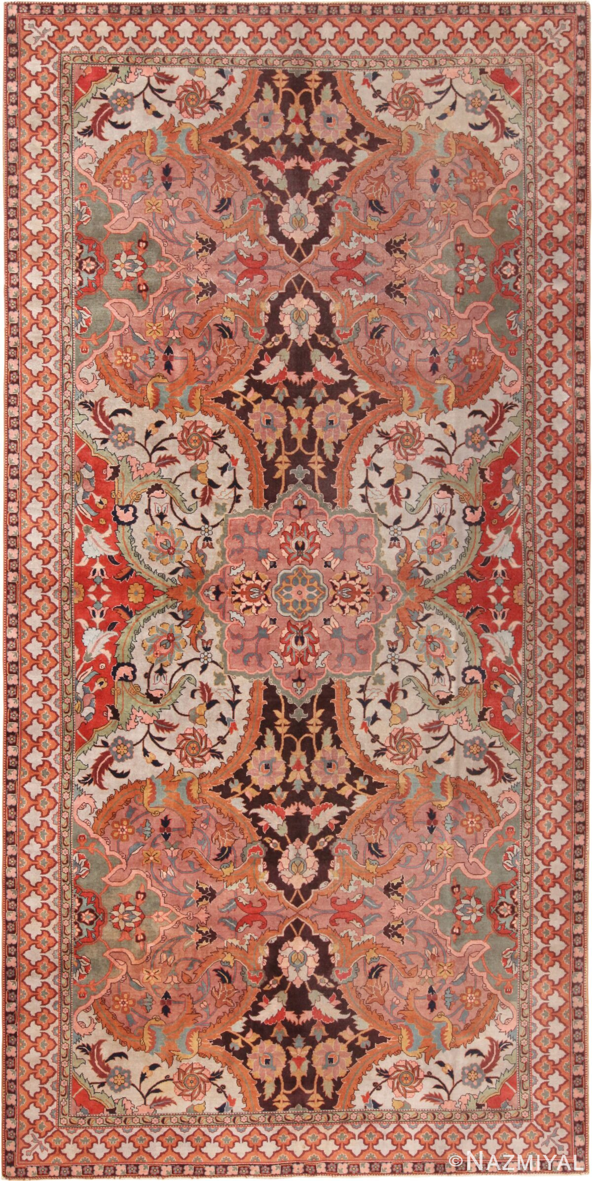 Large Antique Polonaise Design Indian Rug 71132 by Nazmiyal Antique Rugs