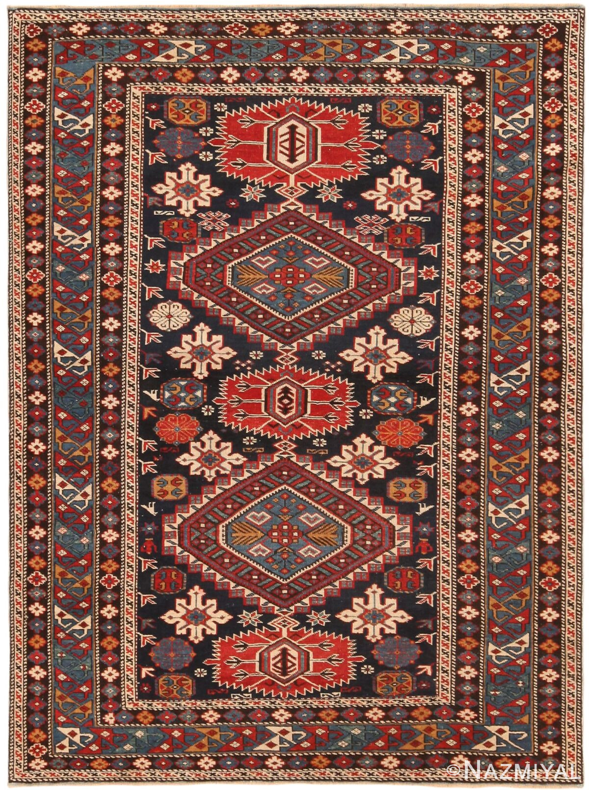 Magnificent Antique Caucasian Karakashly Rug 71159 by Nazmiyal Antique Rugs