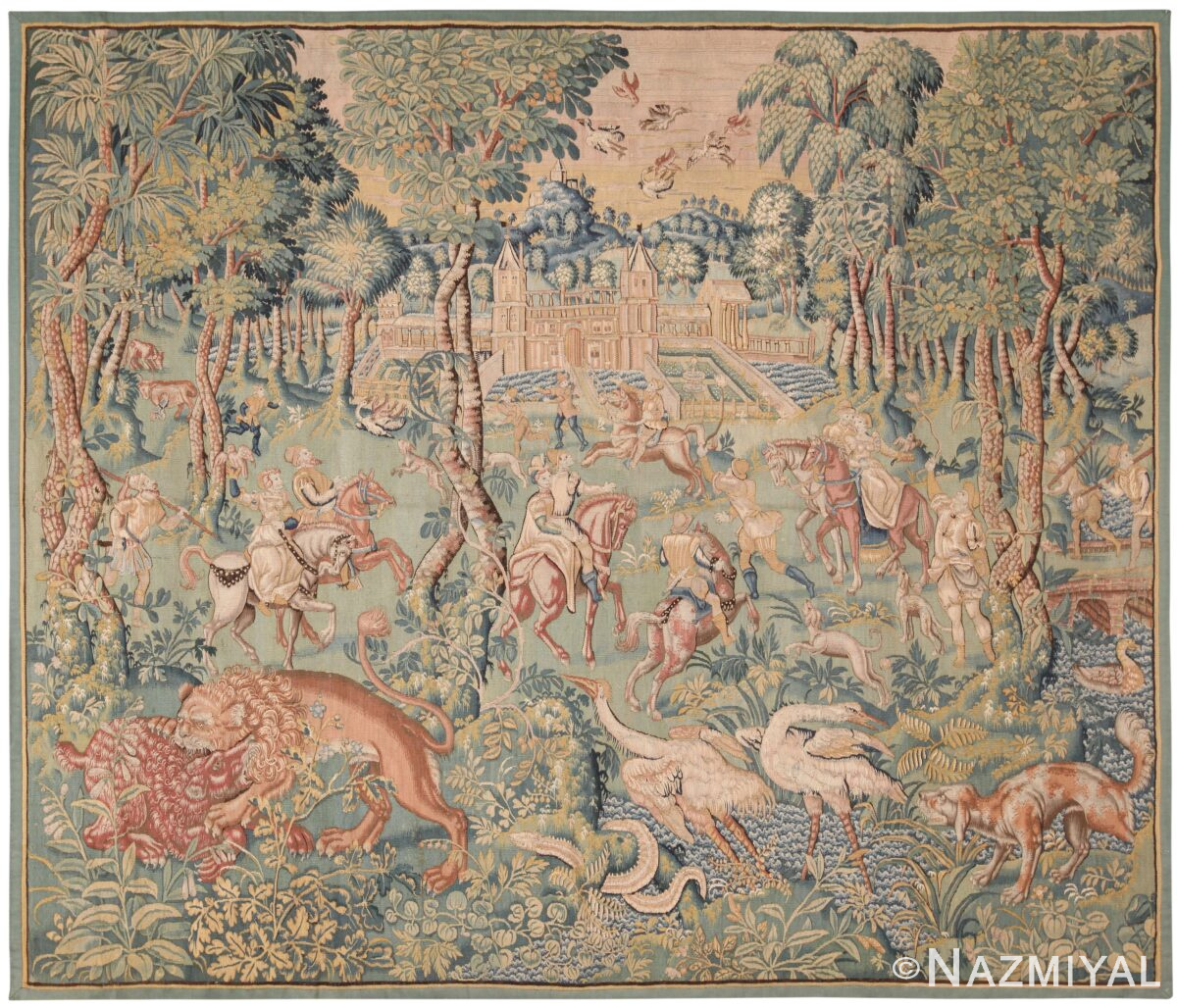Marvelous Antique Belgian Tapestry 71216 by Nazmiyal Antique Rugs