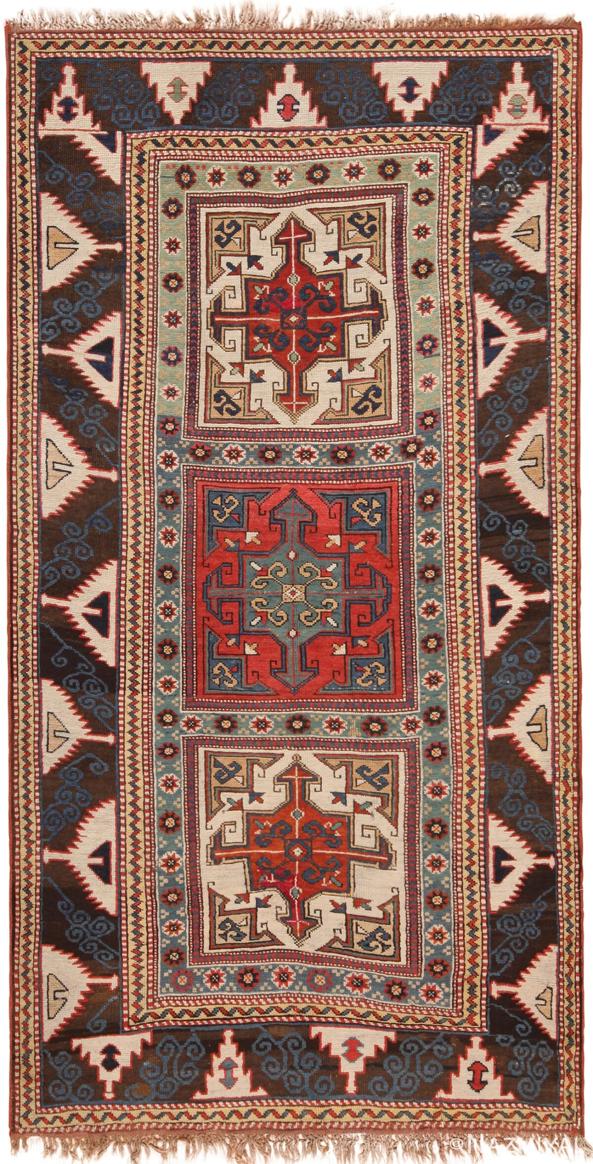 Marvelous Antique Caucasian Kazak Rug 71150 by Nazmiyal Antique Rugs