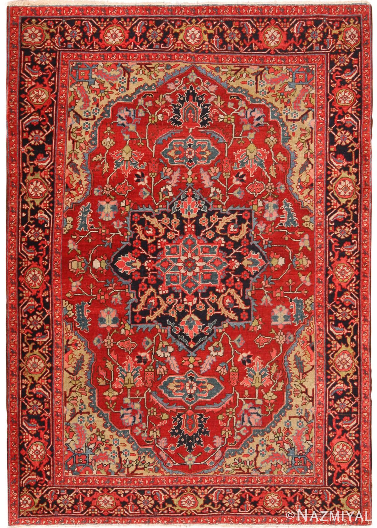 Marvelous Antique Persian Heriz Rug 71141 by Nazmiyal Antique Rugs