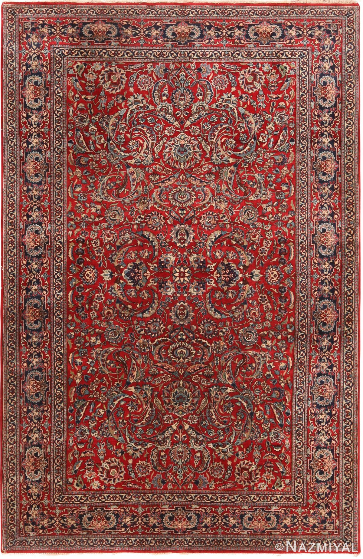 Striking Antique Persian Isfahan Rug 71119 by Nazmiyal Antique Rugs