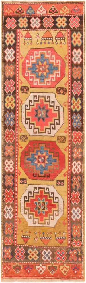Superb Antique Turkish Konya Runner 71184 by Nazmiyal Antique Rugs